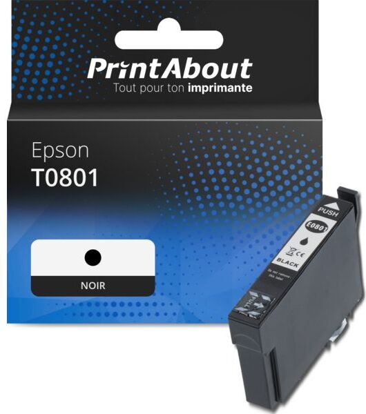 Cartouche PrintAbout compatible pour Epson T0801 - Noir