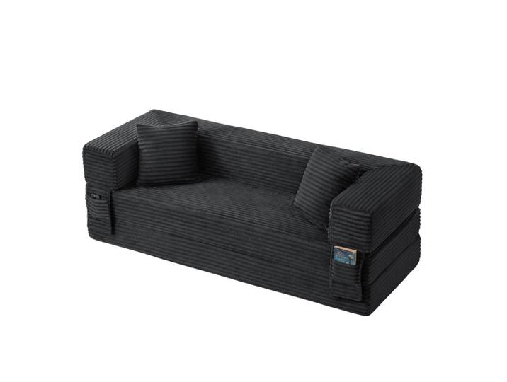 ComfortXL Schlafsofa De-34899 quadratisch umwandelbar Dunkelgrau, 200x60x76 cm, Babymöbel & Kindermöbel, Kinderzimmer & Jugendzimmer, Schlafsofas