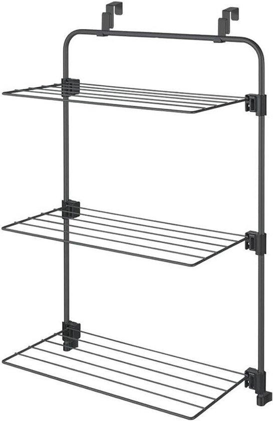Metaltex Wasdroger voor deur - Zwart - 11 meter drooglengte - Hoogte: 87 cm