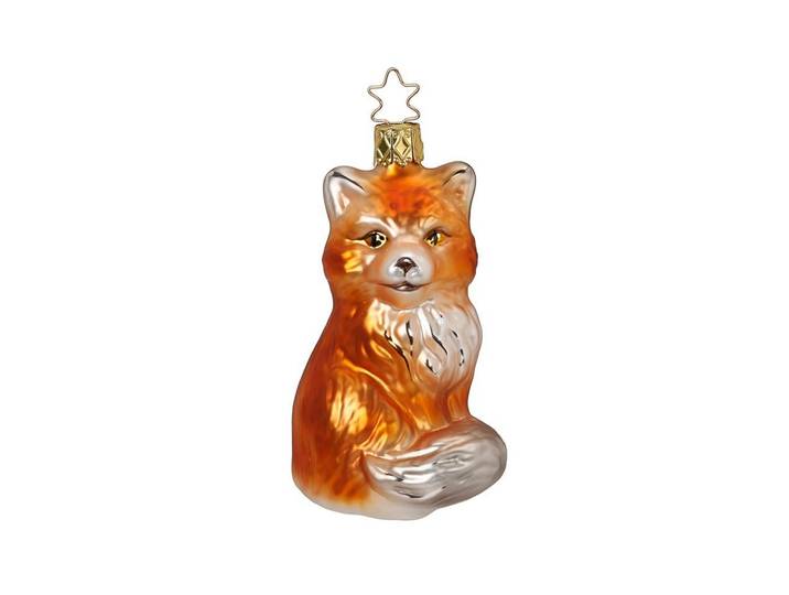 Weihnachtsbaumkugel INGE-GLAS Fuchs 10 cm 1 Stück , orange (beige, orange), H:10cm, Glas, Weihnachtsbaumkugeln, Weihnachtsbaumkugel