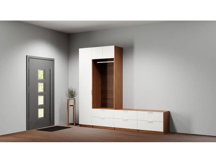 Garderobenschrank mit vielen Optionen Premium Dekore Nuss­baum
