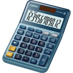 Casio MS-120EM Tischrechner Blau Display (Stellen): 12 solarbetrieben (L x B) 101 mm x 149 mm