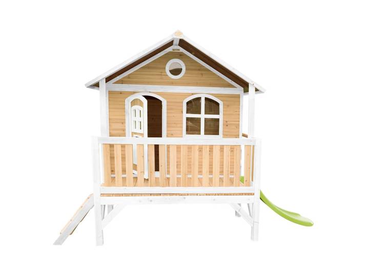 Spielhaus Spielhaus Stef, Braun, Weiß, Holz, Zeder, 349x233x212 cm, Fsc, Freizeit & Co, Gartenspielzeug, Spielhäuser