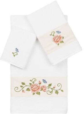 Authentic Hotel and Spa 100% Turkish Cotton Rebecca 3PC Embellished Towel Set