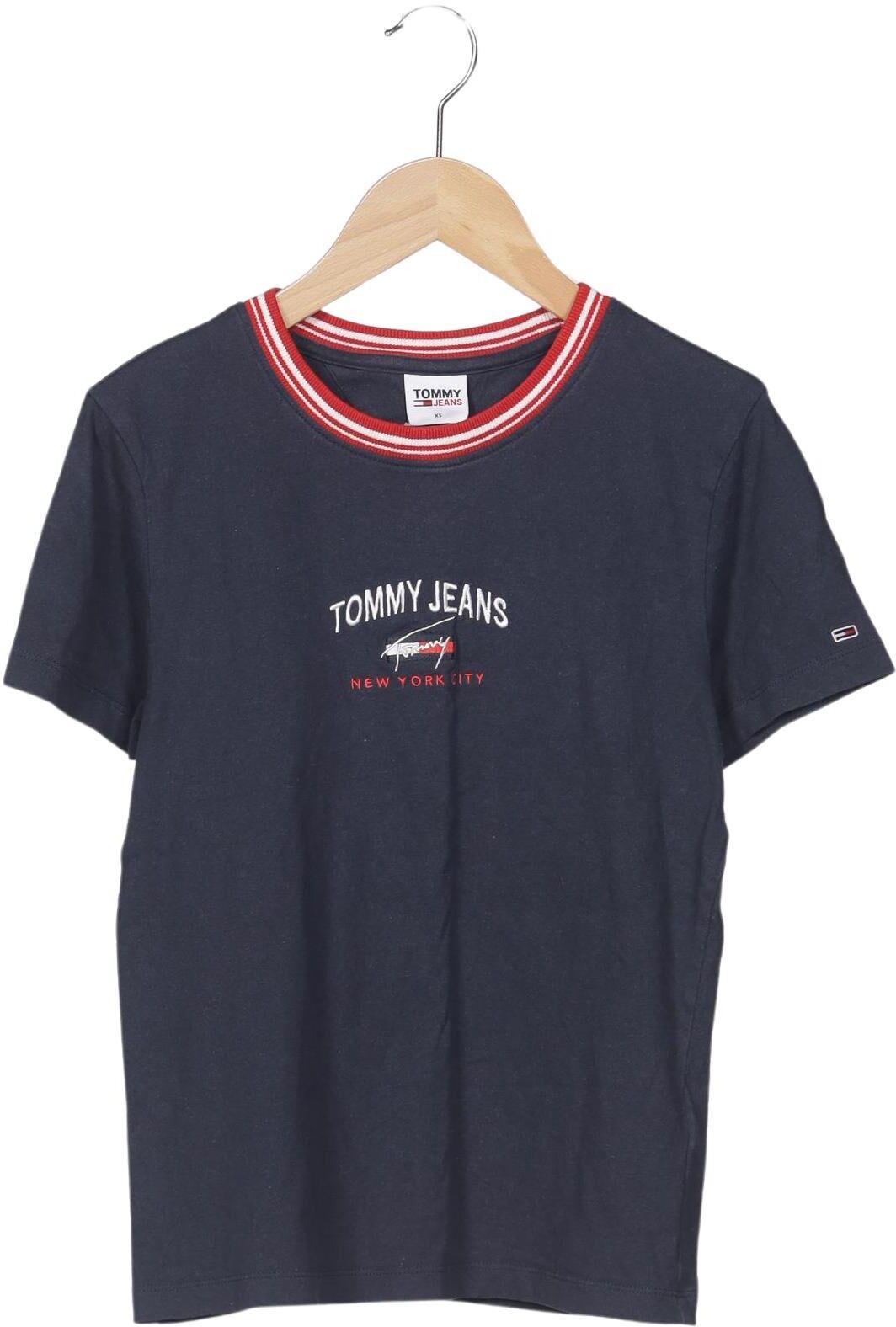 Tommy Jeans Damen T-Shirt, Marineblau, Gr. XS, Baumwolle - Second Hand