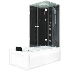 AcquaVapore Whirlpool Wanne Duschtempel Dusche Duschkabine K05-L31-EC 180x90 cm mit 2K Scheiben Versiegelung