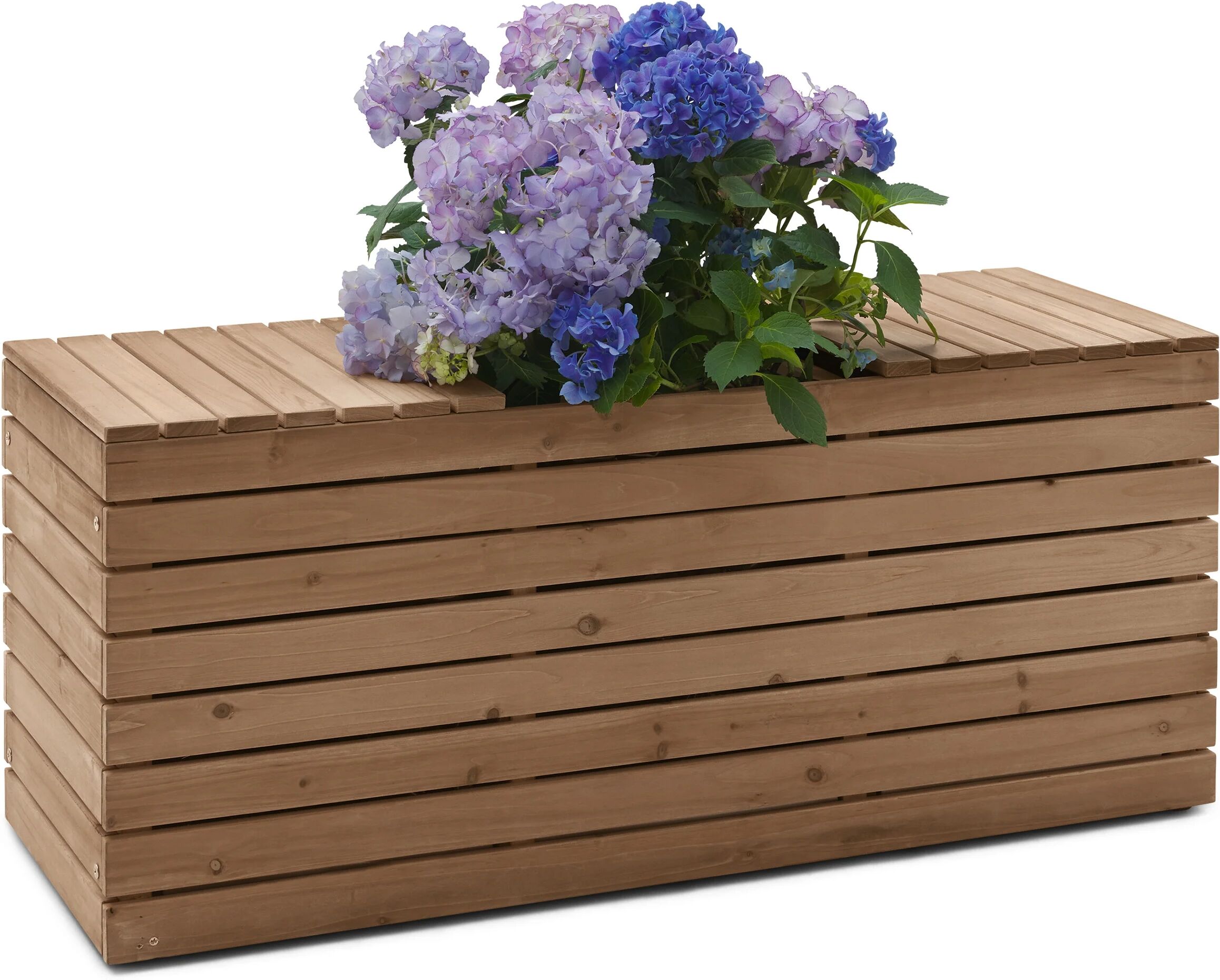 Tchibo - Gartenbank mit Pflanzkästen - 110x40x47cm - silber -