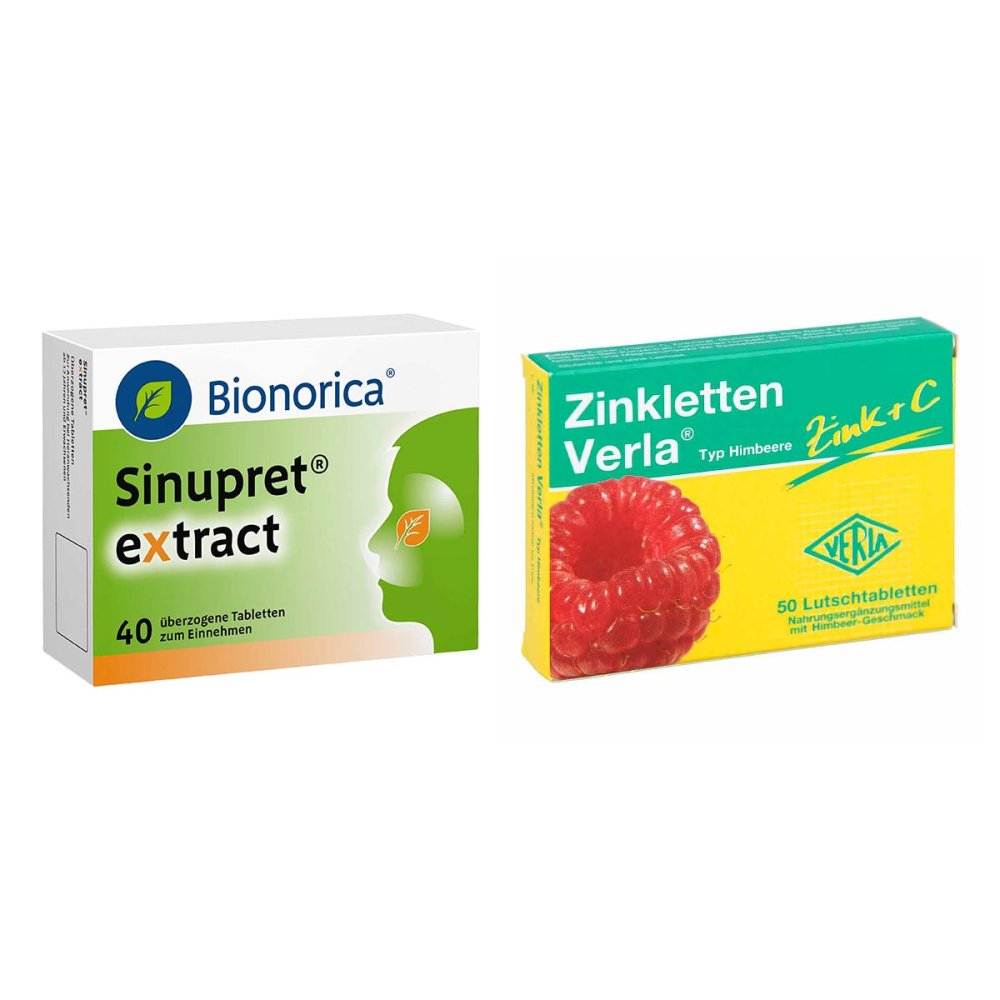 Sinupret extract + Zinkletten Verla Himbeere 08106623