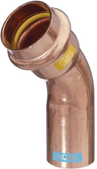 Schmidt, Hermann HS AQUAGAS V Bogen 15 x 15 mm 452401515 Kupfer, 45 Grad, A/I, Press Copper, Fitting für Gas und Wasser