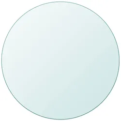 DELUKE® Tischplatte rund Ø 50 cm - Glas Gehärtet, 8 mm dick Transparente Glasplatte rund, Ideal für DIY-Projekte, Glastische und als Kamin Glasplatte
