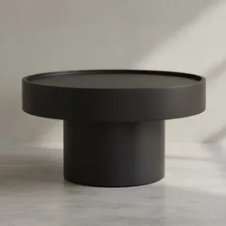 KADIMA DESIGN Couchtisch Schwarz, 60x60x36 cm Metall, Einzigartiges Pilz-Design