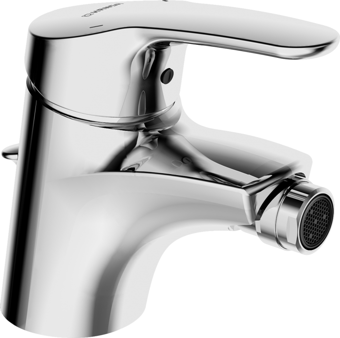 Bidetarmatur Hansamix 01063283 chrom, mit Ablaufgarnitur, Ausladung 113 mm