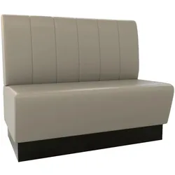 BIG Möbel GmbH Gastro Sitzbank Amsterdam | 120 cm breit | Kunstleder Taupe | Vertikale Steppung | Gastro Dinerbank