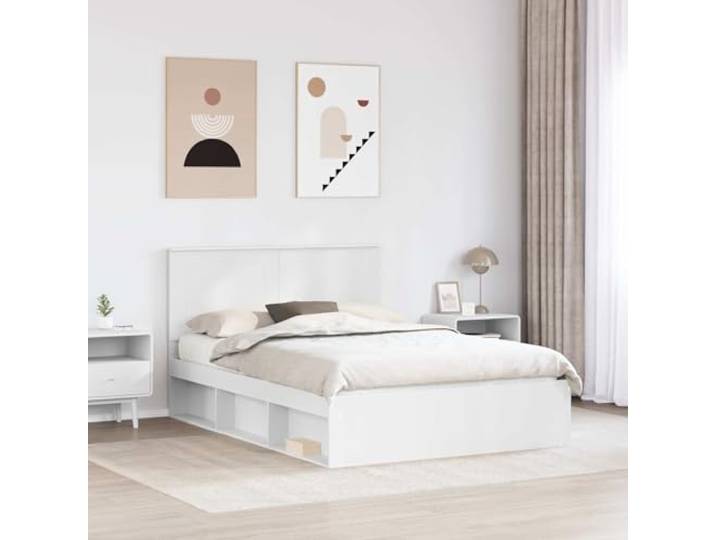 KTHLBRH Bettgestell weiß 160 x 200 cm Kiefer massiv Lattenrost inklusive, modernes Design, leicht zu reinigen, Unterstützung 200 kg