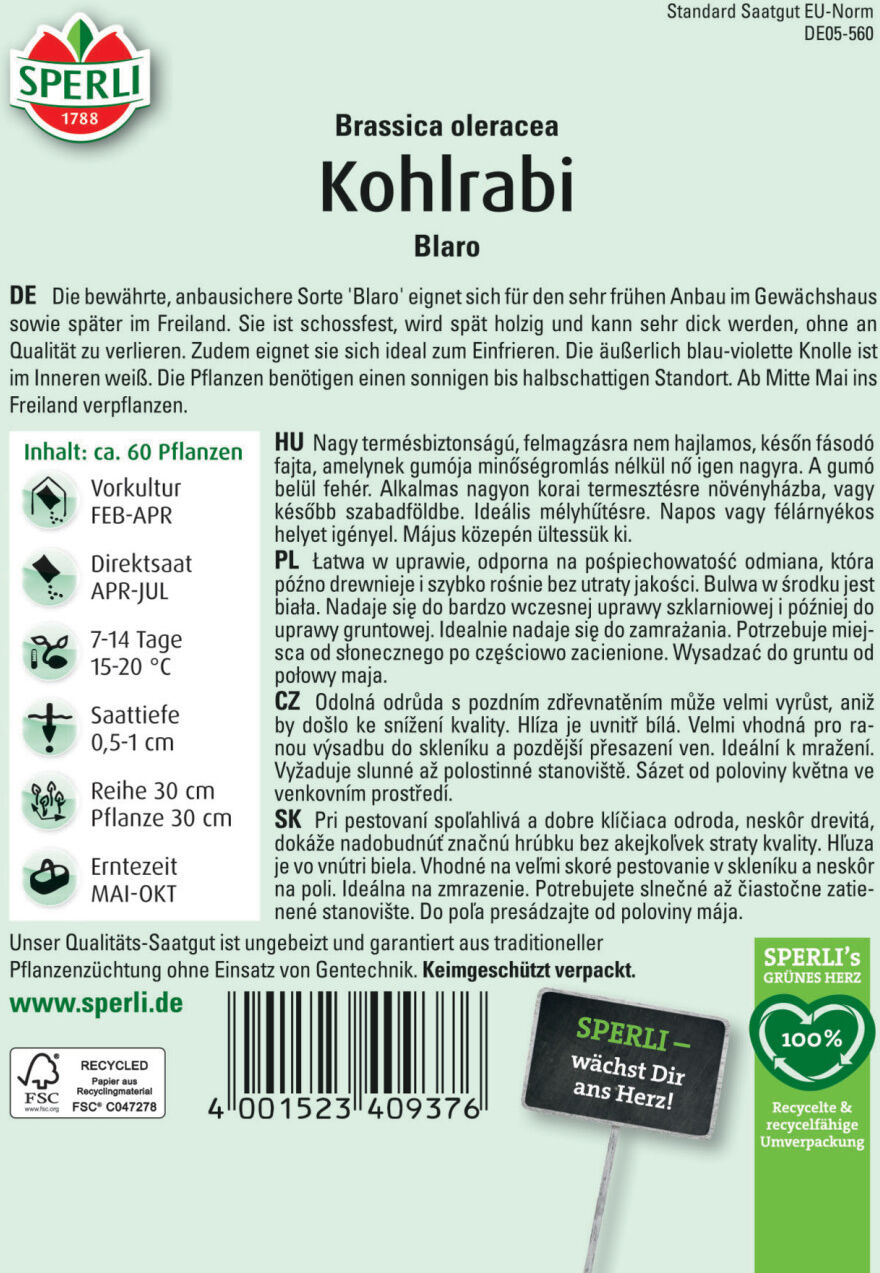 Sperli Kohlrabi Blaro