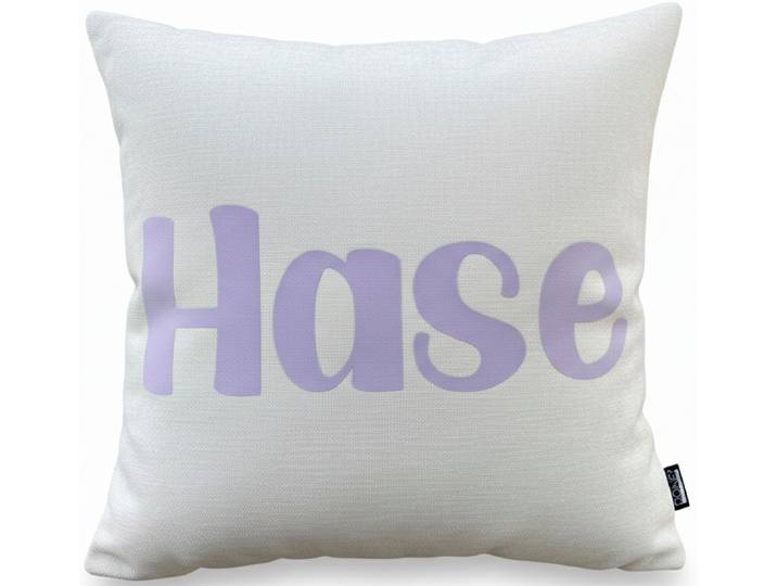 Dekokissen DONE. HASE , grau (beige, lavender, schriftzug bedruckt), B:45cm L:45cm, Polyester, Dekokissen_Sitzkissen_Kissenhüllen, Dekokissen, Weicher Chenille-Stoff Kuschelige Beflockung