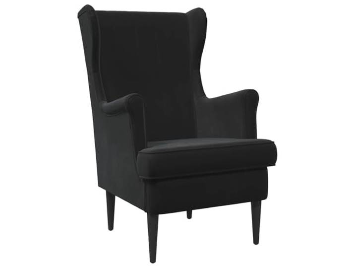 Sessel Schwarz Velours mit Kissen, Moderner Sessel für Wohnzimmer und Material: Velours, Rahmen: Metall und Ingenieurholz, austauschbares Kissen, einfache Montage