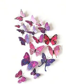 Uplift Treasures 3D Butterfly Magnetic Wall Decor Set 12pcs Purple