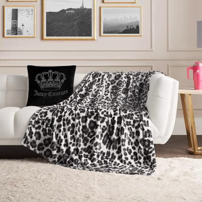 "Juicy Couture Regent Leopard 50"" x 70"" Plush Throw"