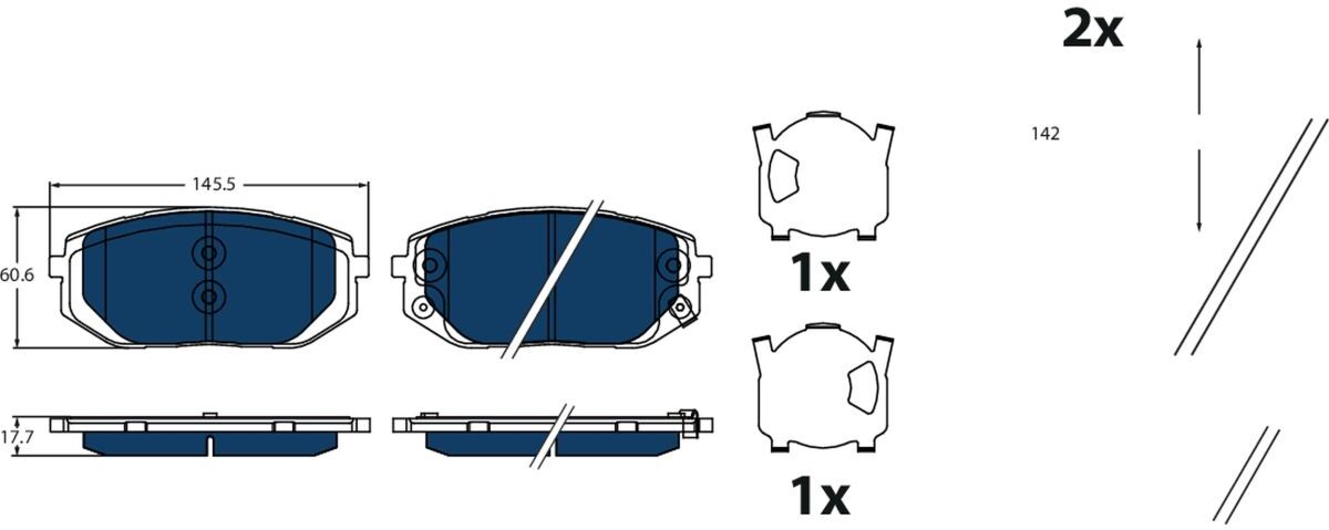 Bremsbelagsatz, Scheibenbremse TRW GDB2495BTE