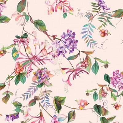Galerie Wallcoverings Flora Summer Floral Bouquet Vinyl on Non-woven Matte Wallpaper Roll
