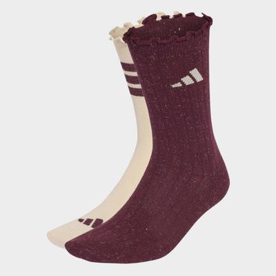 Funktionssocken ADIDAS PERFORMANCE "GLOW SOCK 2PP", Damen, Gr. S (37/39), Sockengröße, bunt (crli, maroon), Obermaterial: 55% Baumwolle, 36% Polyester, 3% Modal, 3% Polyamid, 2% Elasthan, 1% Polyethylen, Socken