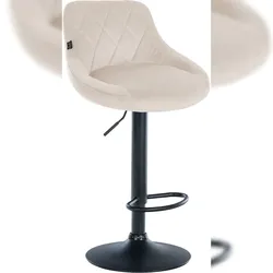 Proregal CHEFGASTRO Barhocker CAPE VERDE Samt Schwarz HxBxT 83x46x49cm Samt Creme Barstuhl