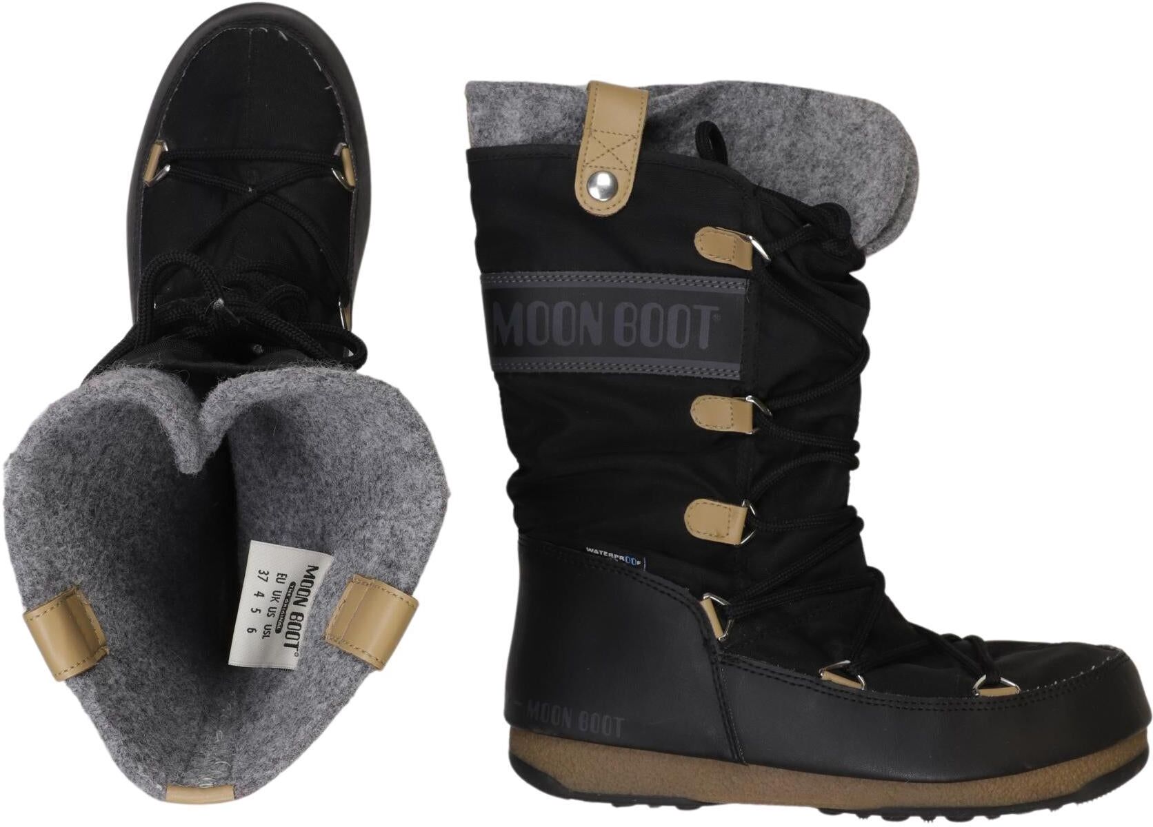 Moon Boot Damen Stiefel, Schwarz, Gr. EU 37, Tex / Membran / Kunstleder - Second Hand