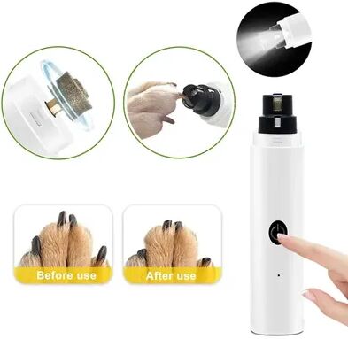 Quick Pick Pro Electric Dog Nail Grinder With LED Light, Rechargeable USB Pet Nail Clipper For Quiet, Safe Trimming Of Dog & Cat Paws pink