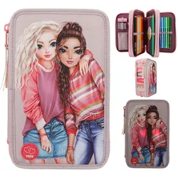 Depesche 11753 TOPModel 3-Fach Federtasche BEST FRIENDS mit LED