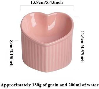 Uplifted Finds Heart Silhouette Elevated Ceramic Feeder pink