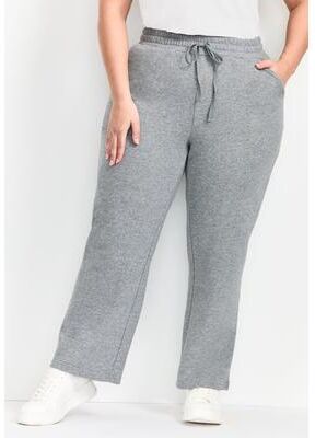 Plus Size Women's Piper Wide Leg Sweatpant by Avenue in Grey Marle (Size 30)