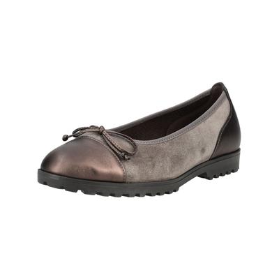 Ballerina GABOR "Gabor Ballerinas Leder", Damen, Gr. 39, taupe, Leder, Schuhe Ballerina