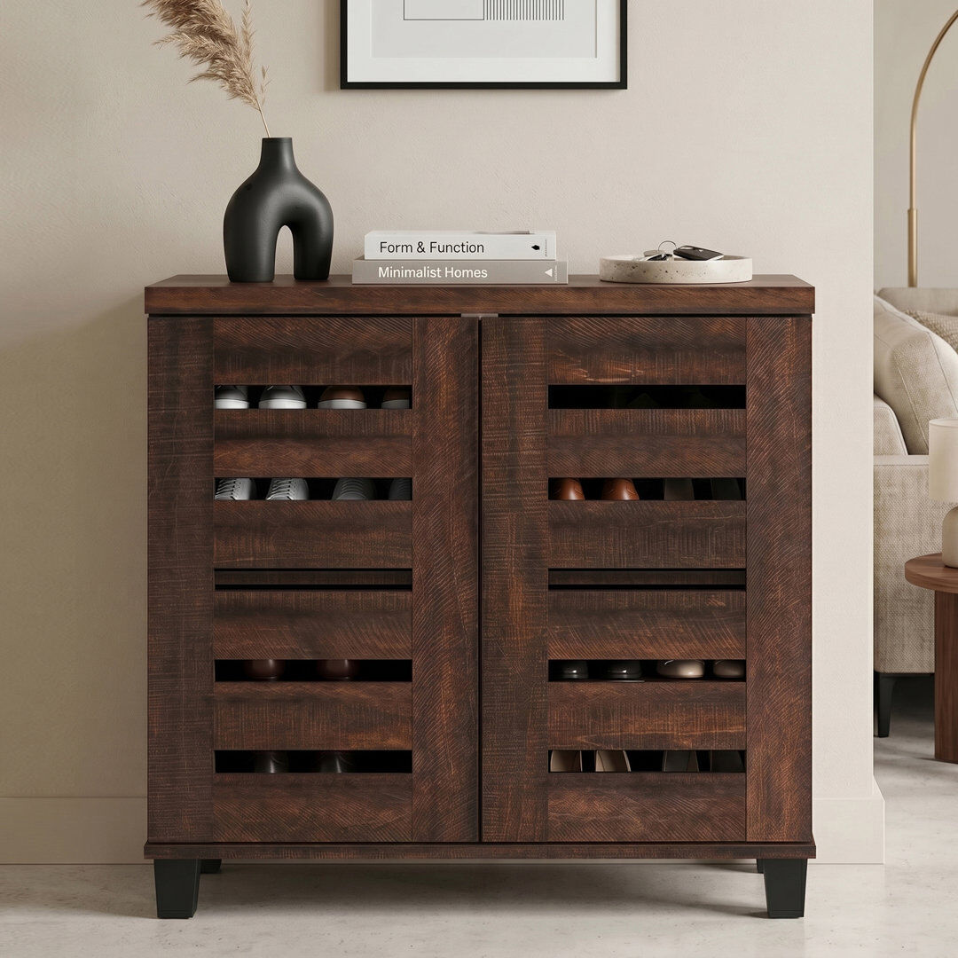 Blue Elephant Lismore 2 Door Shoe Storage Cabinet Dusty Walnut 12
