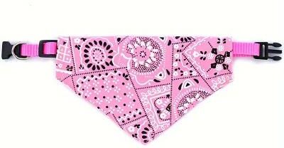 Inspire Select Adjustable Pet Bandana Scarf Collar For Puppy & Cat, Triangular Drool Bib Saliva Towel For Small Dogs Kitten pink l