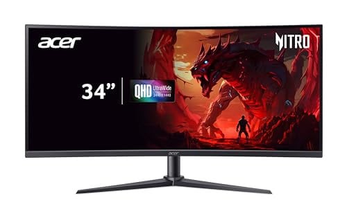 Acer Nitro XZ340CURW0bmiiphx 34 inch Curved Gaming Monitor - UWQHD 3440x1440p - 240Hz - Zwart