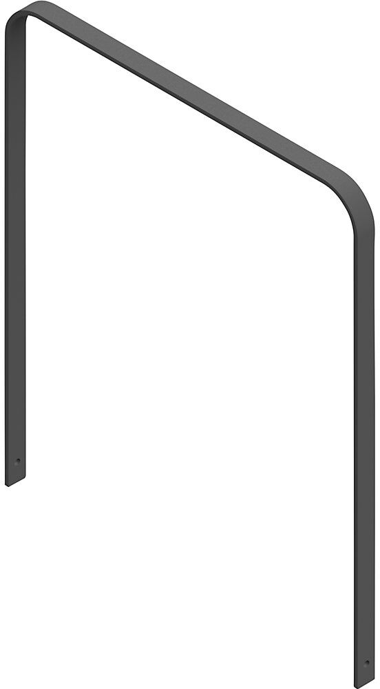 Fahrradanlehnbügel, feuerverzinkt, eisenglimmer, gebogene Ausführung, BxT 1000 x 50 mm Schake