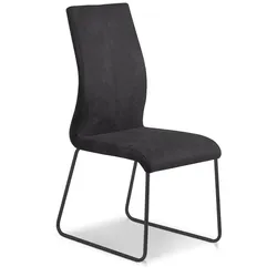 2er-Set Stuhl Milano Mikrofaser Schwarz Carbon