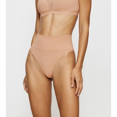 Shapingslip TRIUMPH "Soft Sculpt", Damen, Gr. 44, beige (neutral beige), Single Jersey, Obermaterial: 78% Polyamid, 22% Elasthan, unifarben, körpernah, Unterhosen, nahtlos, formend, leichter Bauchweg-Effekt, hoher Beinausschnitt