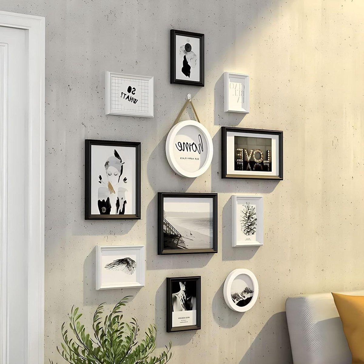Fotolijst Collage Wanddecoratie Set van Massief Hout - 100 x 150 cm