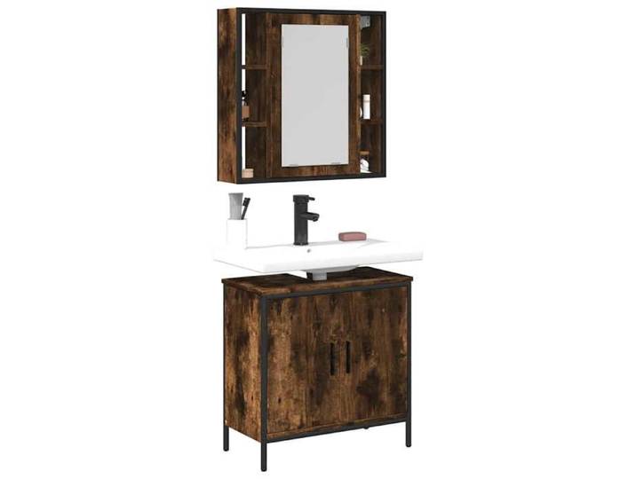 Joli & Fonctionnel - Ensemble de meubles de salle de bain - avec stockage - 2 pcs Chêne fumé - pour WC kda2943736