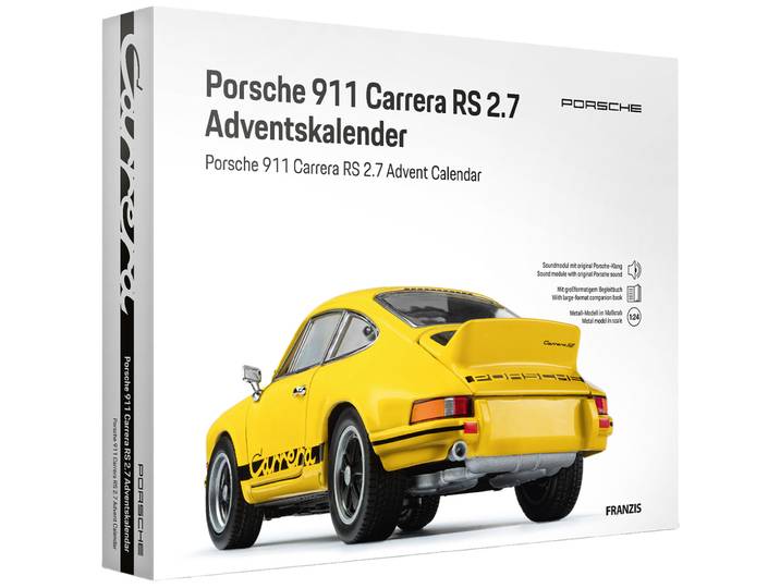 Porsche 911 Carrera RS 2.7 Adventskalender, gelb