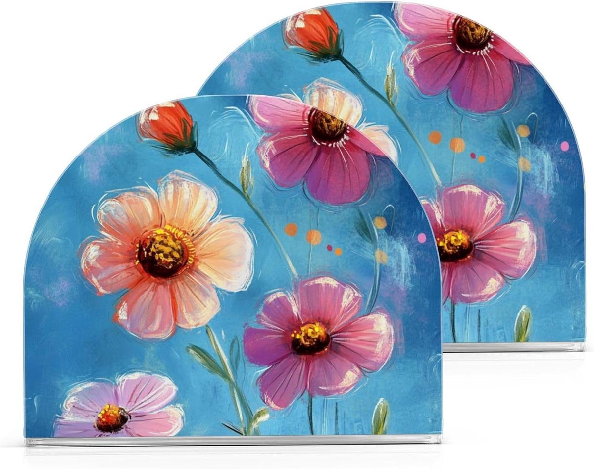 Acryl bloemen servethouder voor tafeldecoratie - Wazige Bloemen