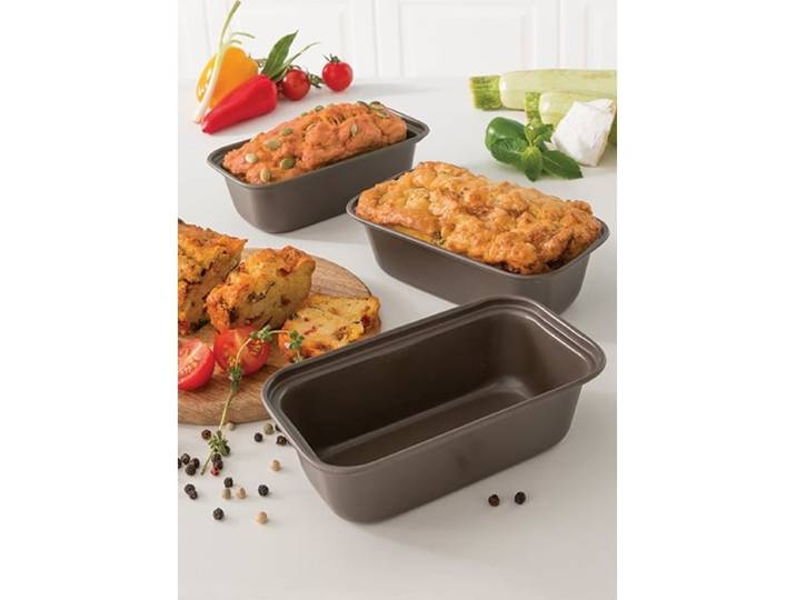 Set 3 mini moules à cake acier revêtu 15,5 cm Mathon