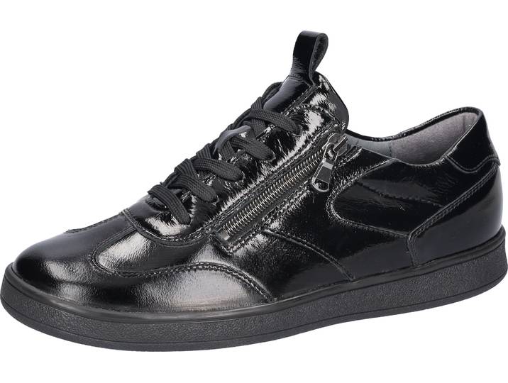 Schnürschuh WALDLÄUFER H-Daisy , Damen, Gr. 8 (42), schwarz, Lackleder, Schuhe Schnürschuh, Lacksneaker, Halbschuh, Bequemschuh in Komfortweite H