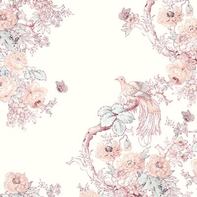Fototapete LAURA ASHLEY "Birtle", rosa, B:3m L:2,8m, Vlies, Tapeten, Motiv