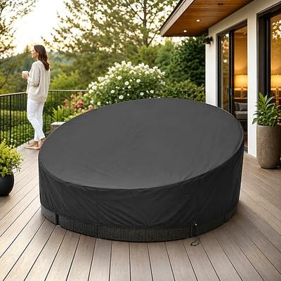 Runde Gartenbettabdeckung, 420d wasserdichte Gartenbettabdeckung mit Schultergurt Tragegriff, runde Windschutzhaube