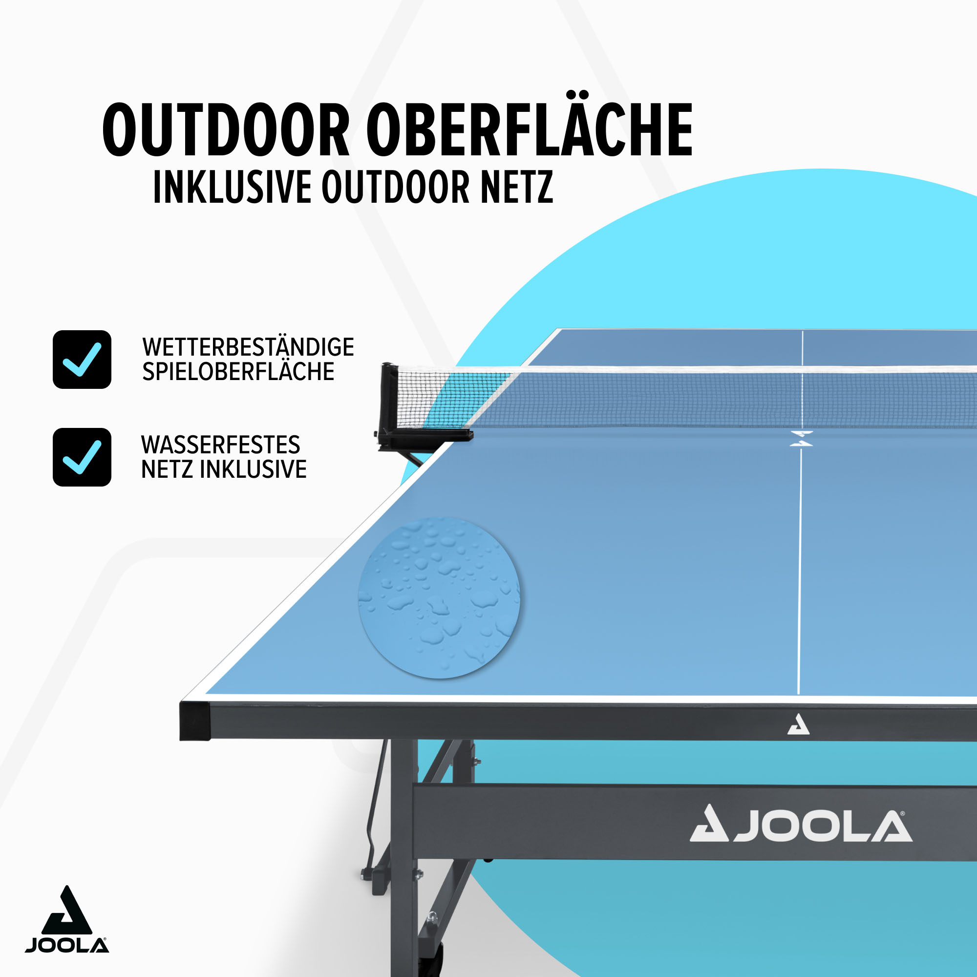 Tischtennisplatte JOOLA "OUTDOOR RALLY TL", blau, TischtennisplattenB:152,5cm H:76cm L:274cm, Tischtennisplatte, B:152,5cm H:76cm L:274cm