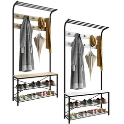 VCM Schuhregal   Maße ca. H. 190 x B. 90 x T. 30 cm   Kleiderständer im Industrie Style Design   Garderobe - Taliro