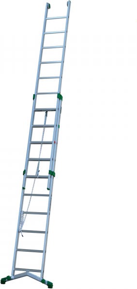Facal Super Prima P320-2F, 9+10 gradini, 5.10 m - Scala in alluminio con fune - Altezza stimata operativa 6 m